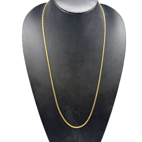 Vintage Long Chain Necklace Gold Tone Classic Minimalism Timeless Eve - Picture 1 of 6